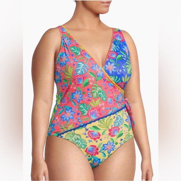 Johnny Was Plus Rumba Mix Wrap One Piece - Picture 3 of 6